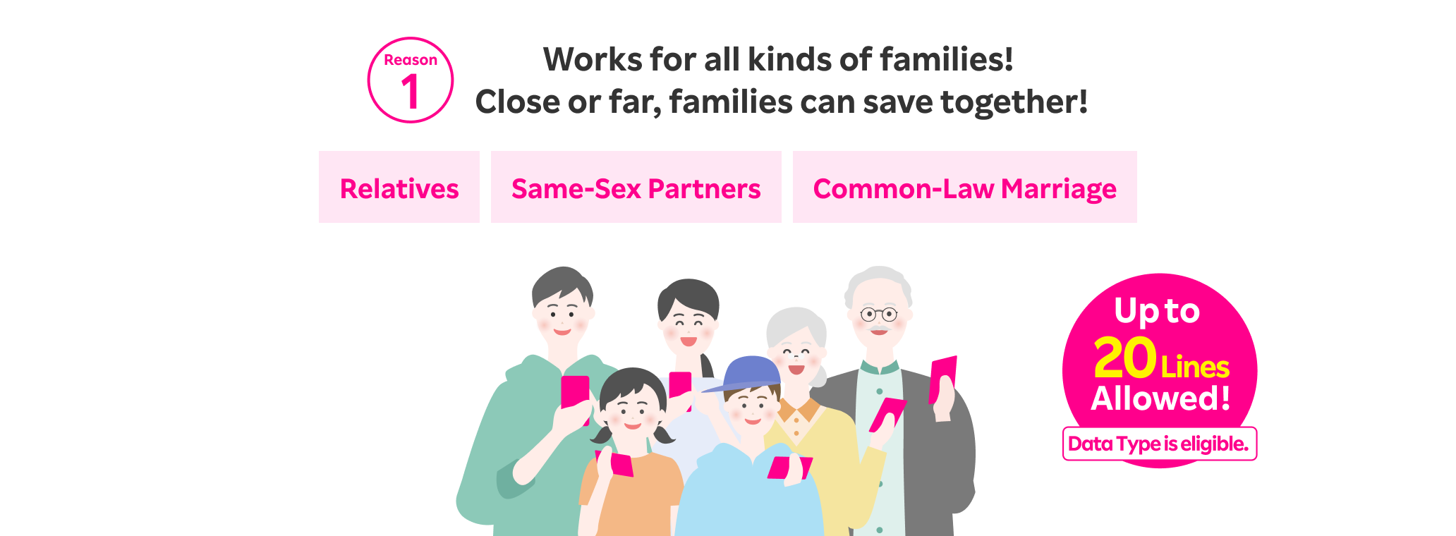 Works for all kinds of families! Close or far, families can save together!