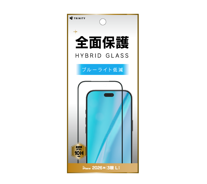 iPhone 18 Pro Max 全面ガラスフィルム 高光沢 ブルーライトカット