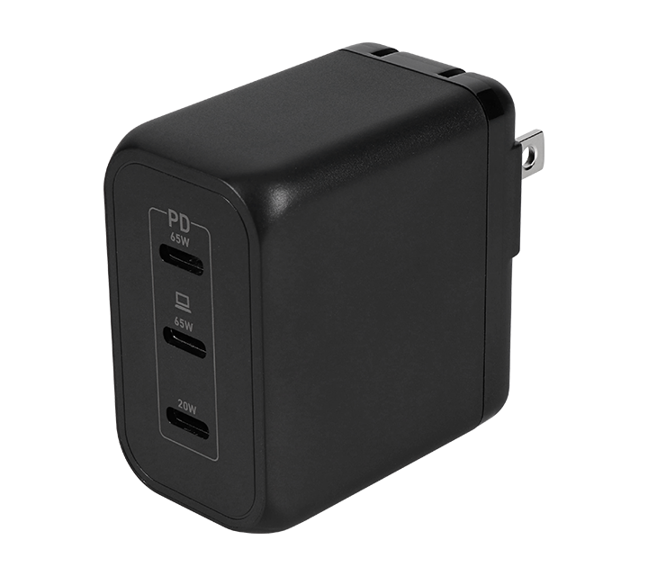 最大PD65W出力 GaN採用 USB Type-C×3 AC充電器
