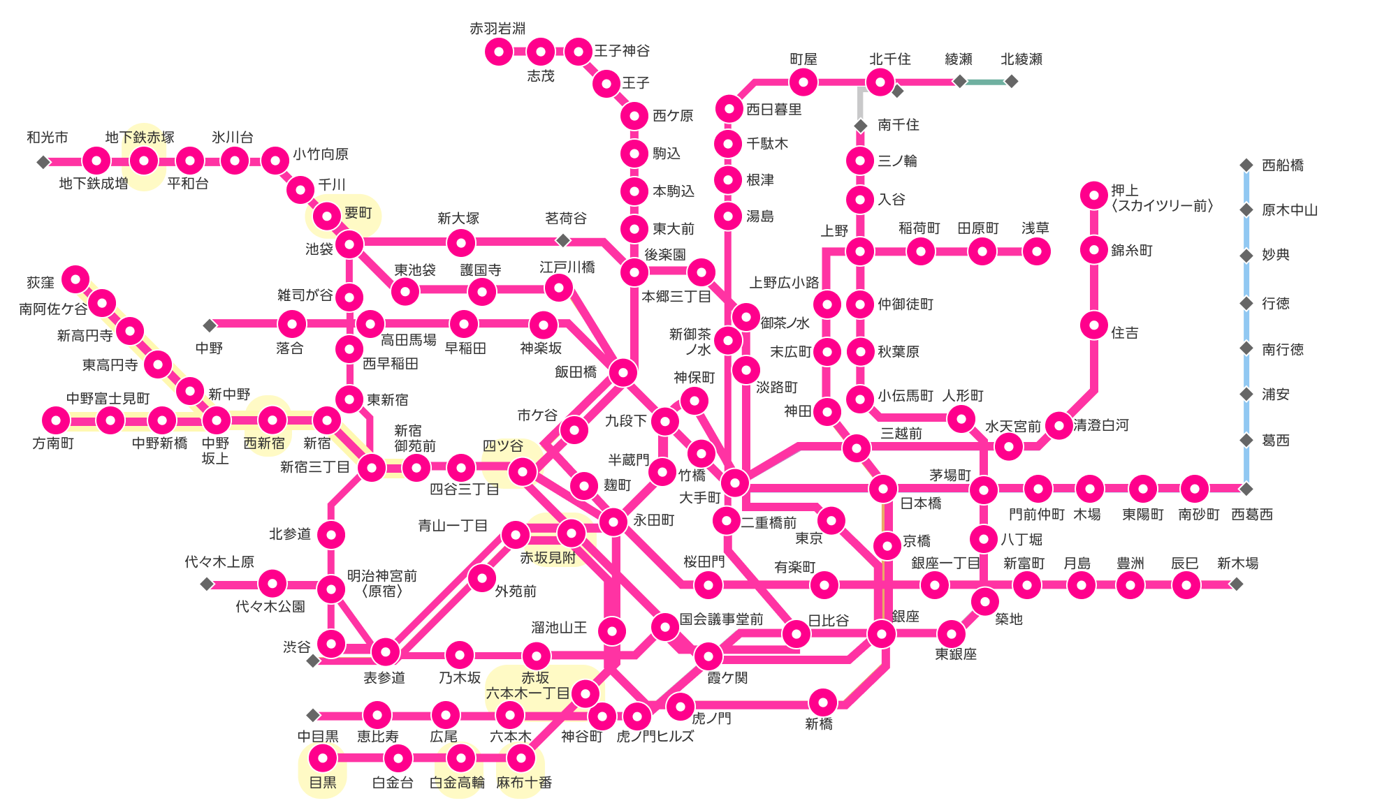 東京メトロ路線図 8月以降