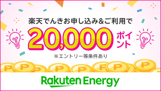 楽天でんきお申し込み＆ご利用で20,000ポイント
