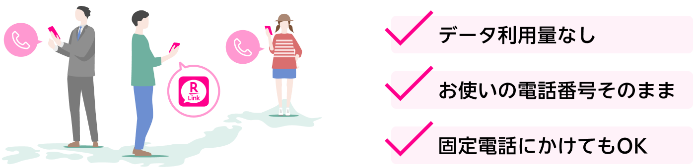 固定電話にかけてもOK データ利用量なし お使いの電話番号そのまま