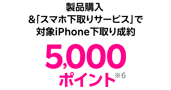 製品購入 &「スマホ下取りサービス」で対象iPhone下取り成約