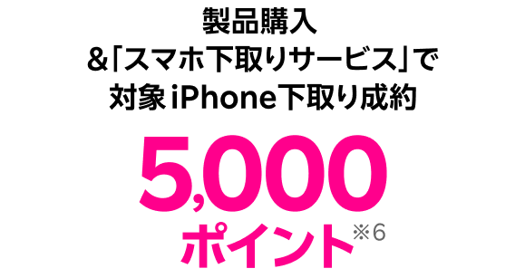 製品購入 &「スマホ下取りサービス」で対象iPhone下取り成約
