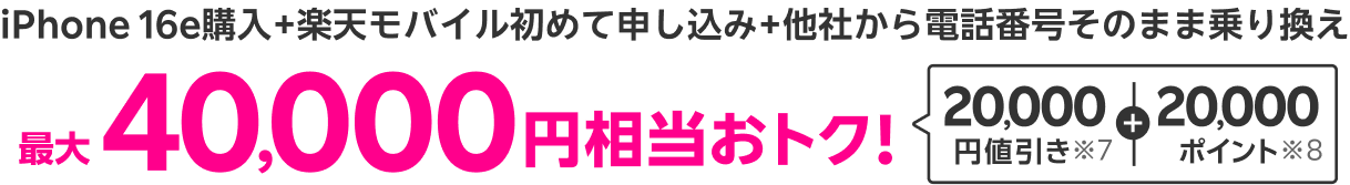 2つのキャンペーン併用で最大40,000円相当おトク
