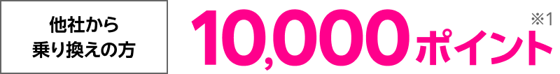 他社から乗り換えの方 10,000ポイント※1