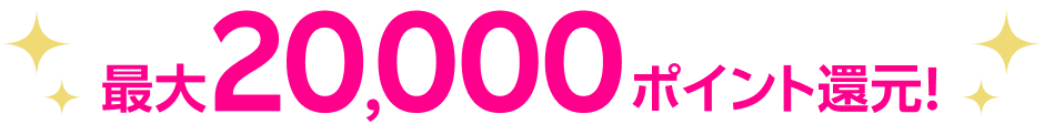 最大20,000ポイント還元!