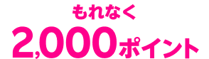 もれなく2,000ポイント