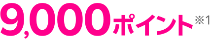 9,000ポイント※1