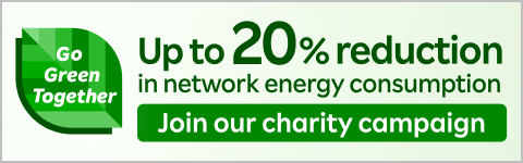 【Go Green Together】Up to 20% reduction. in network energy consumption. Join our charity campaign!