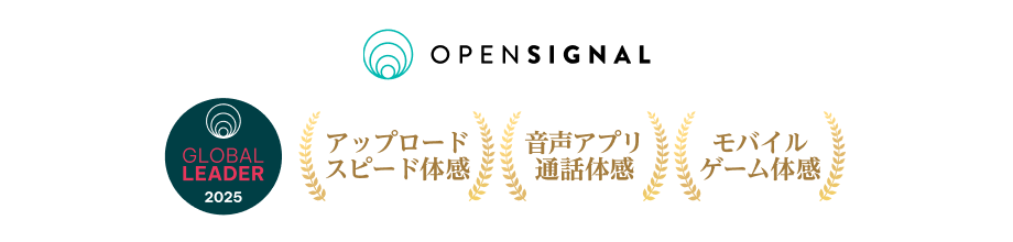 Opensignal アップロードスピード体感、音声アプリ通話体感、モバイルゲーム体感