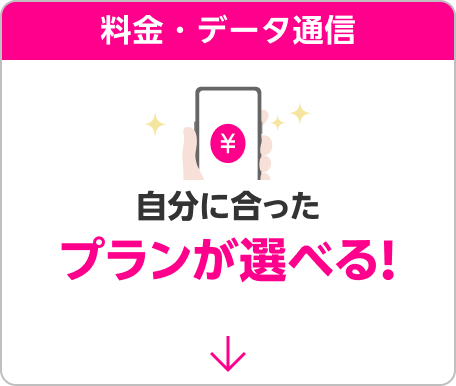 料金・データ通信 自分に合ったプランが選べる!