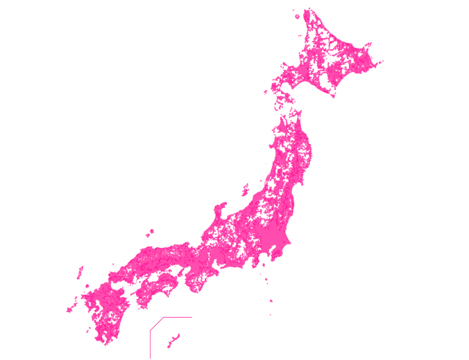 通信エリアの日本地図