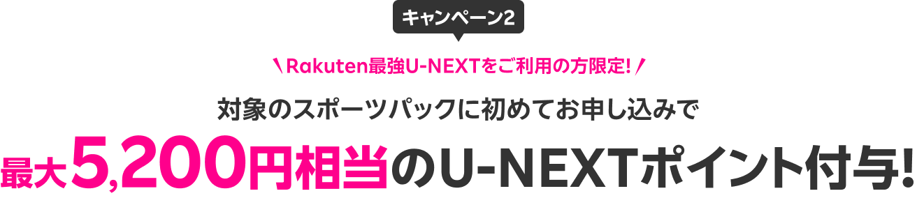 Rakuten最強U-NEXTを初めてご利用で3カ月毎月1,100円相当の楽天ポイントを還元