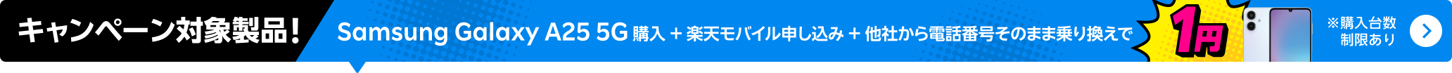 Samsung Galaxy A25 5G購入＋楽天モバイル申し込み＋他社から電話番号そのまま乗り換えで1円