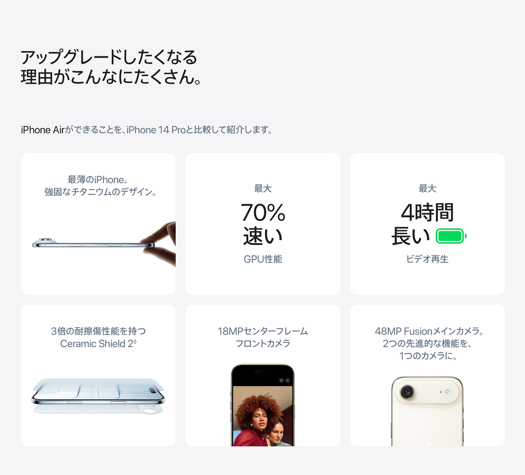 アップグレードしたくなる理由がこんなにたくさん。