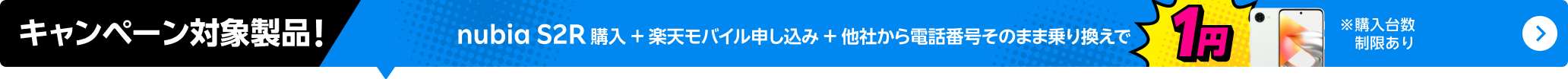 nubia S2R購入＋楽天モバイル申し込み＋他社から電話番号そのまま乗り換えで1円 