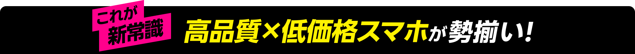 これが新常識 高品質×低価格スマホが勢揃い!