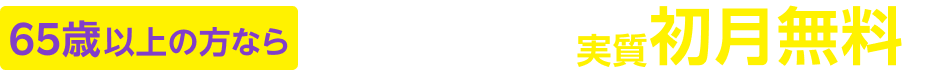 65歳以上の方なら対象オプションが実質初月無料※2